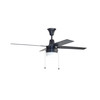 Litex Industries 48" Flat Black Finish Ceiling Fan Includes Blades and LED Light Kit UBW48FB4L